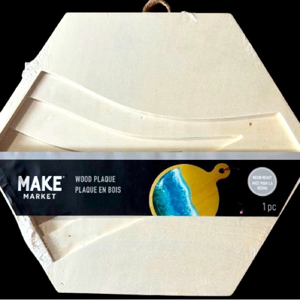 Make Market Resin Ready Unfinished Wood Plaque Hexagon | Resin Pouring Surface